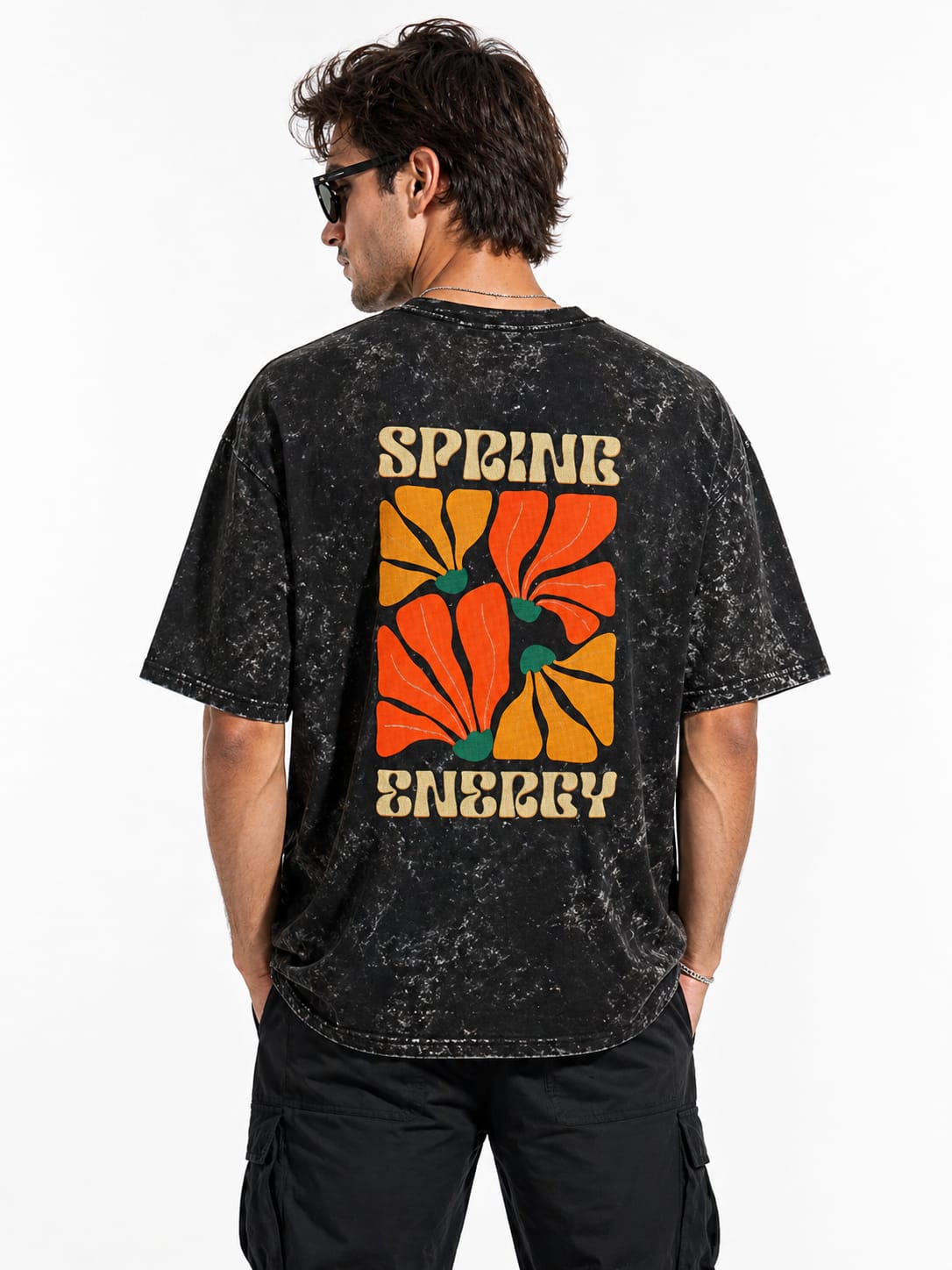 Unisex acid washed oversized tee by LYVIT ORIGINALS featuring a relaxed fit and faded vintage-style fabric.