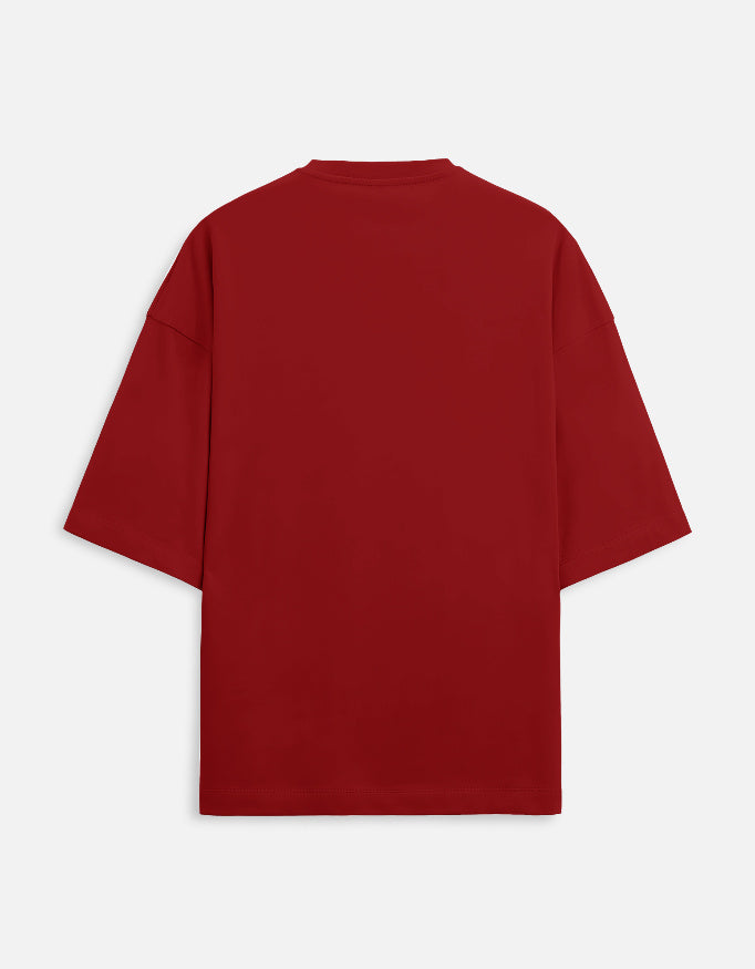 Back view of unisex LYVIT ORIGINALS oversized terry cloth tee with relaxed fit and casual style.