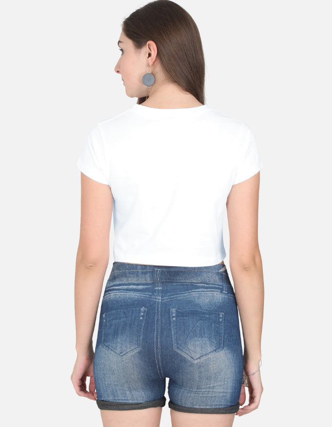 Back view of LYVIT ORIGINALS crop top showing fitted design and strap details on a neutral background.
