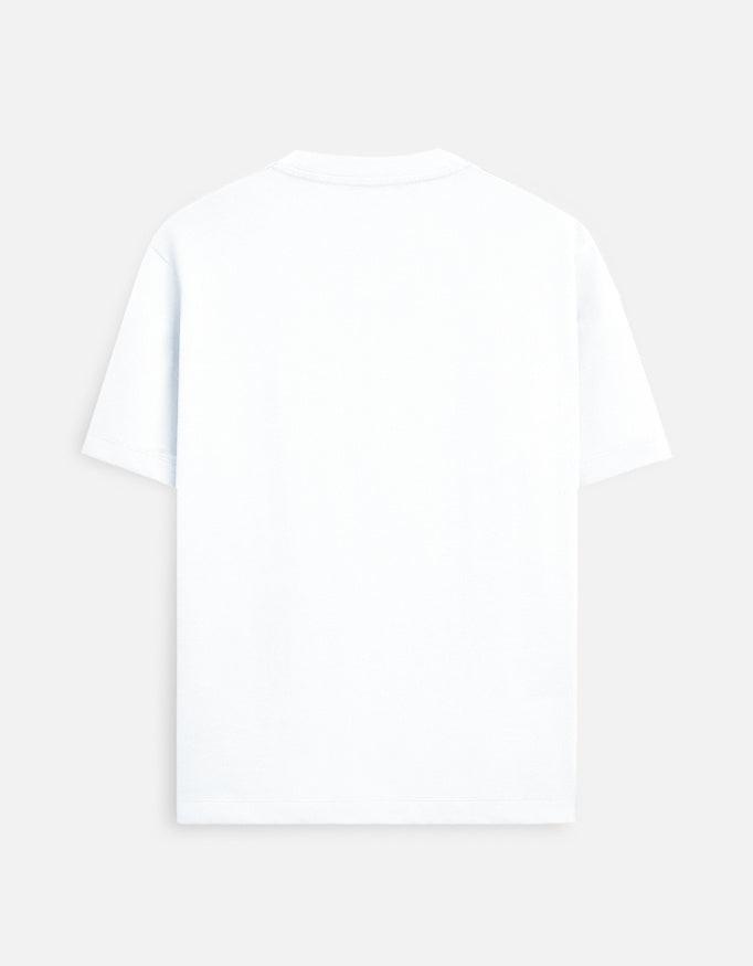 Back view of unisex LYVIT ORIGINALS standard crew T-shirt in a casual fit, showing the plain back design and fabric texture.