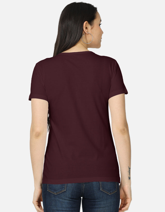 Back view of women's classic T-shirt by LYVIT ORIGINALS, showing the simple fit and casual style of the shirt.