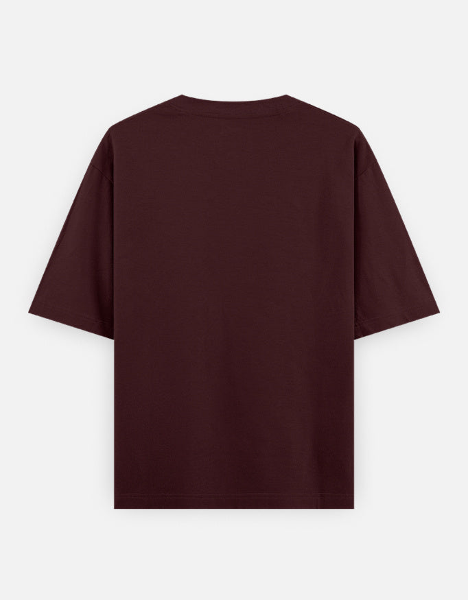 Back view of LYVIT ORIGINALS unisex oversized classic T-shirt in soft cotton, featuring a relaxed fit and simple design.