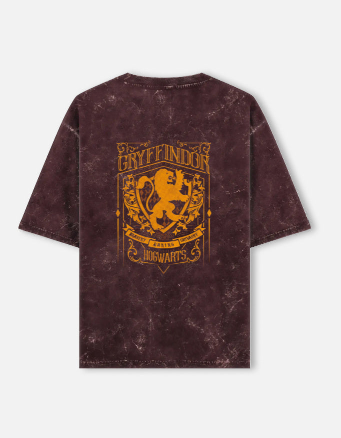 Unisex acid washed oversized tee by LYVIT ORIGINALS shown from the back with a relaxed fit and faded, vintage-style fabric.