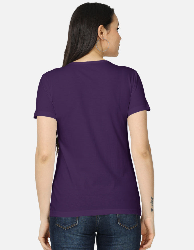 Back view of women's classic T-shirt by LYVIT ORIGINALS, showing fit and simple design in a casual style.