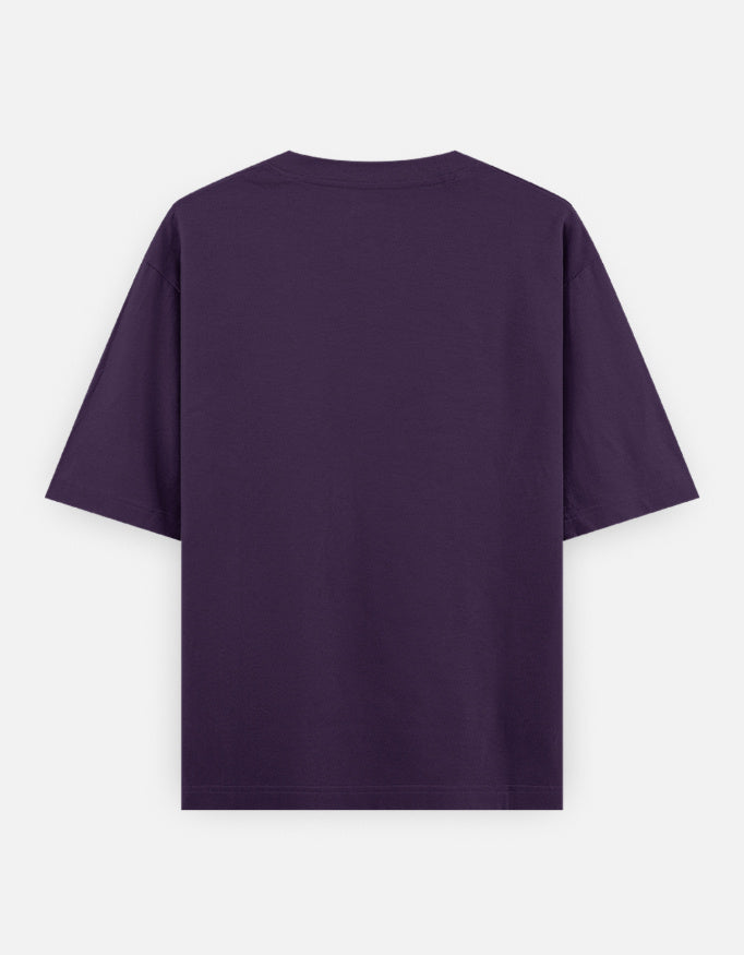 Back view of LYVIT ORIGINALS unisex oversized classic T-shirt in soft fabric with a relaxed fit and simple design.