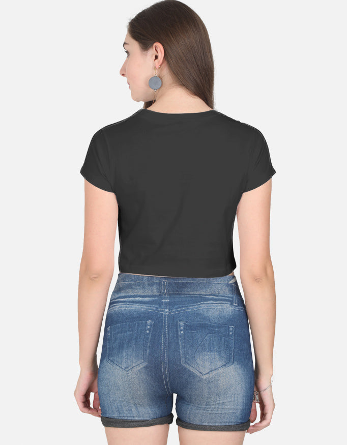 Back view of LYVIT ORIGINALS crop top featuring a fitted design and stylish neckline, perfect for casual and trendy outfits.