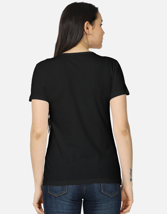 Back view of LYVIT ORIGINALS women's classic T-shirt in soft fabric with a relaxed fit and short sleeves.