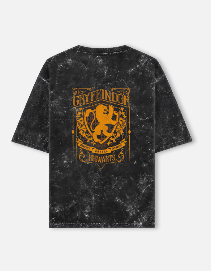 Unisex acid washed oversized tee by LYVIT ORIGINALS, showing the back with faded, distressed fabric and relaxed fit.