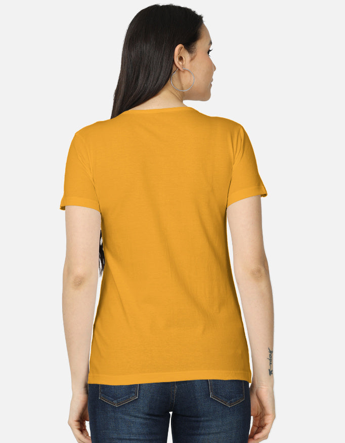 Back view of women's classic T-shirt by LYVIT ORIGINALS, featuring a simple, comfortable fit in soft fabric.