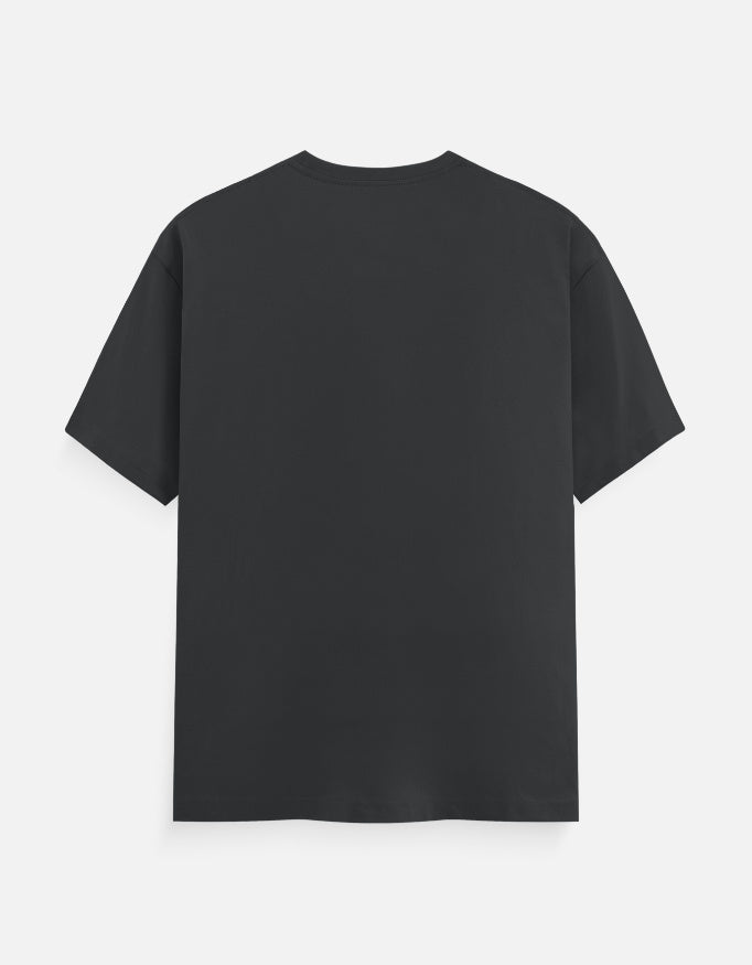 Back view of LYVIT ORIGINALS unisex classic crew T-shirt in a relaxed fit, showcasing the simple crew neckline and fabric texture.