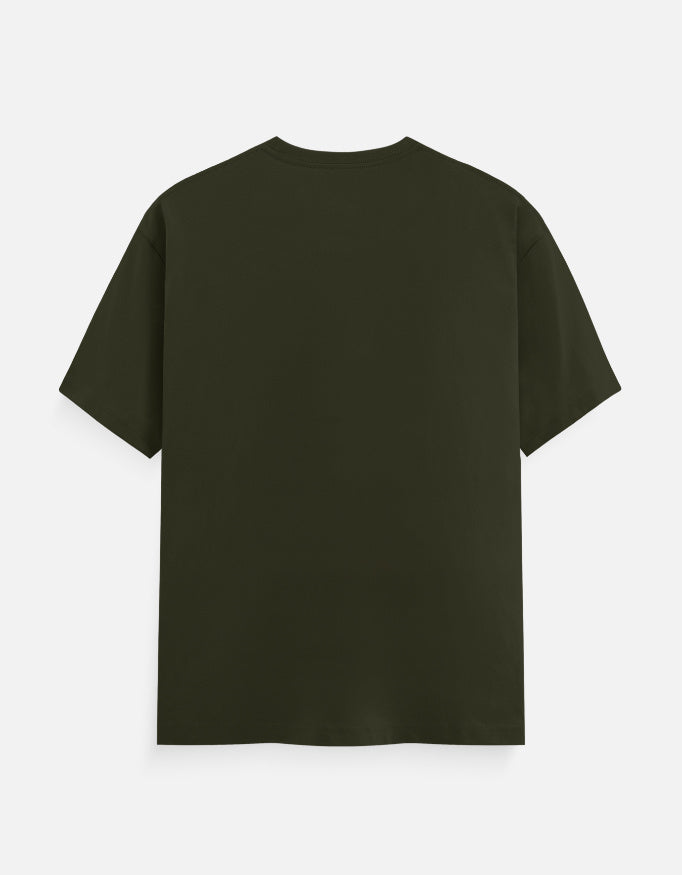 Back view of LYVIT ORIGINALS unisex classic crew T-shirt in a neutral color, showcasing its simple, timeless design.