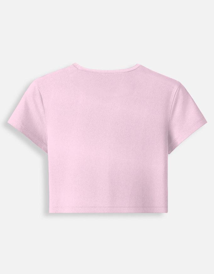 Back view of LYVIT ORIGINALS female crop top from the New Life collection, showcasing its stylish fit and design details.