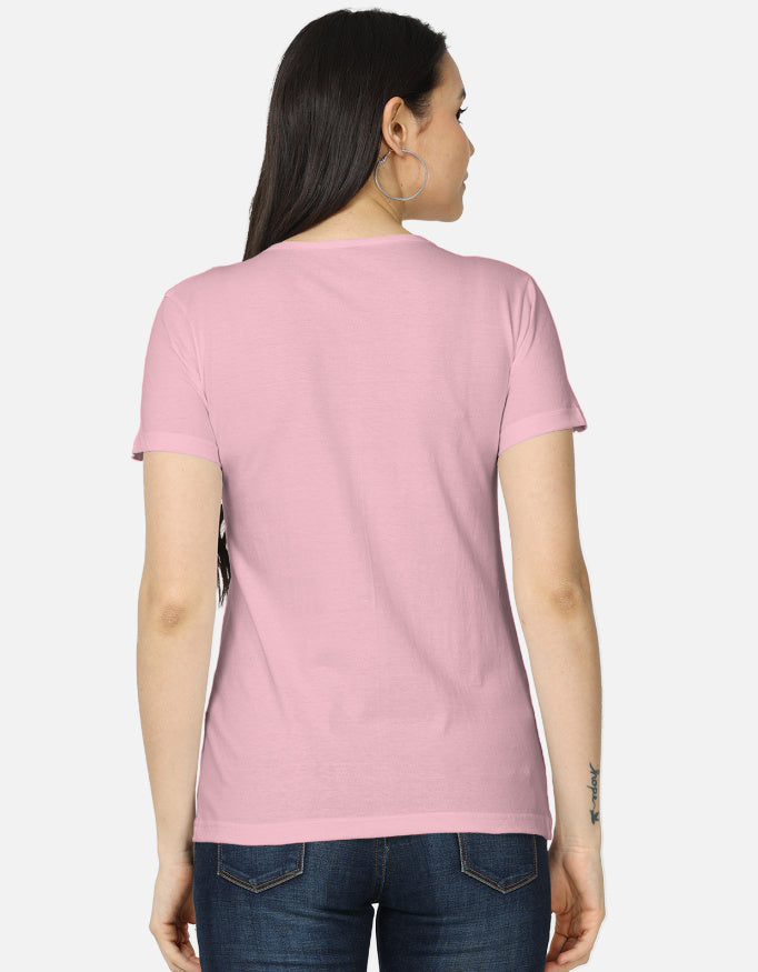 Back view of LYVIT ORIGINALS women's classic T-shirt in soft fabric, showcasing a relaxed fit and simple crew neckline.