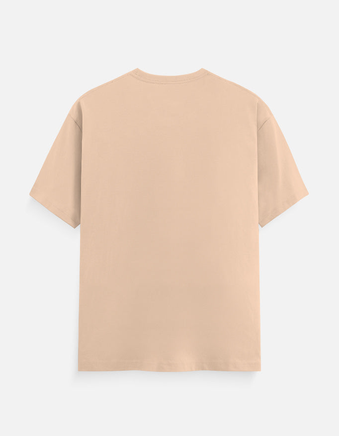 Back view of LYVIT ORIGINALS unisex classic crew T-shirt in a neutral color, showcasing its simple, comfortable fit and crew neckline.