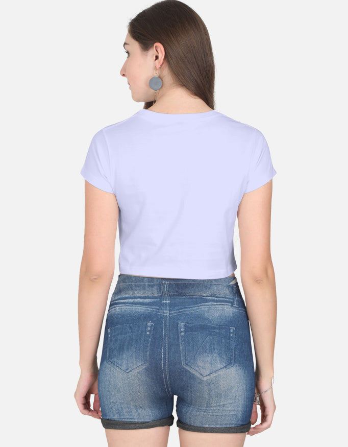 Back view of LYVIT ORIGINALS crop top showcasing its fitted design and stylish neckline on a plain background.