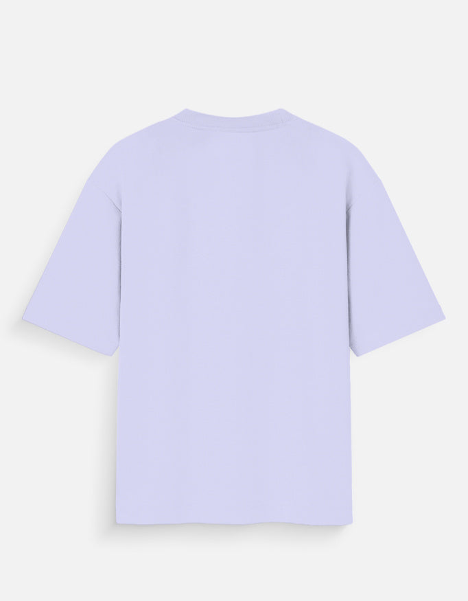 Back view of LYVIT ORIGINALS unisex oversized standard T-shirt in a relaxed fit, showcasing the simple, clean design.