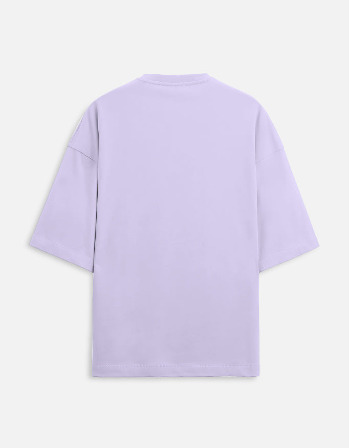Back view of unisex oversized Terry tee by LYVIT ORIGINALS, showcasing relaxed fit and soft terry fabric from behind.