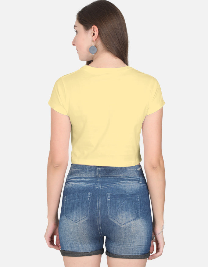 Back view of LYVIT ORIGINALS crop top showing fitted design and soft fabric in a stylish casual look.