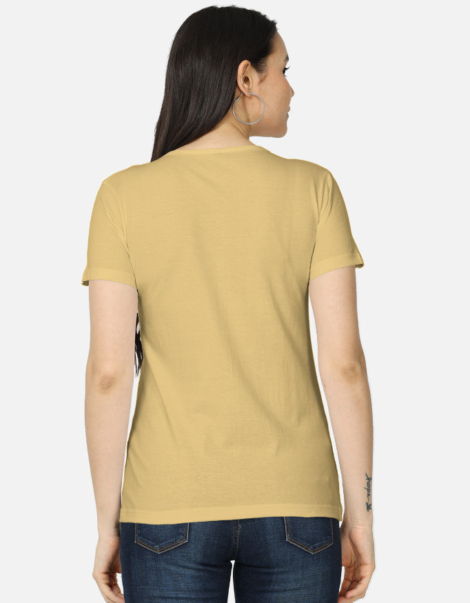 Back view of LYVIT ORIGINALS women's classic T-shirt in soft fabric, showcasing a simple, relaxed fit and clean neckline.