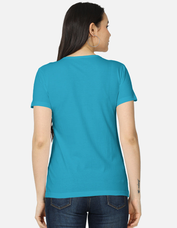 Back view of women's classic T-shirt by LYVIT ORIGINALS, showcasing soft fabric and comfortable fit in a casual style.