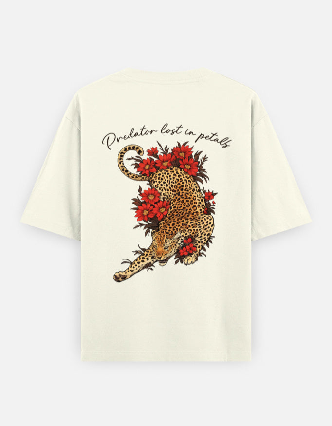 Back view of unisex oversized classic T-shirt by LYVIT ORIGINALS, showing relaxed fit and simple design in soft fabric.