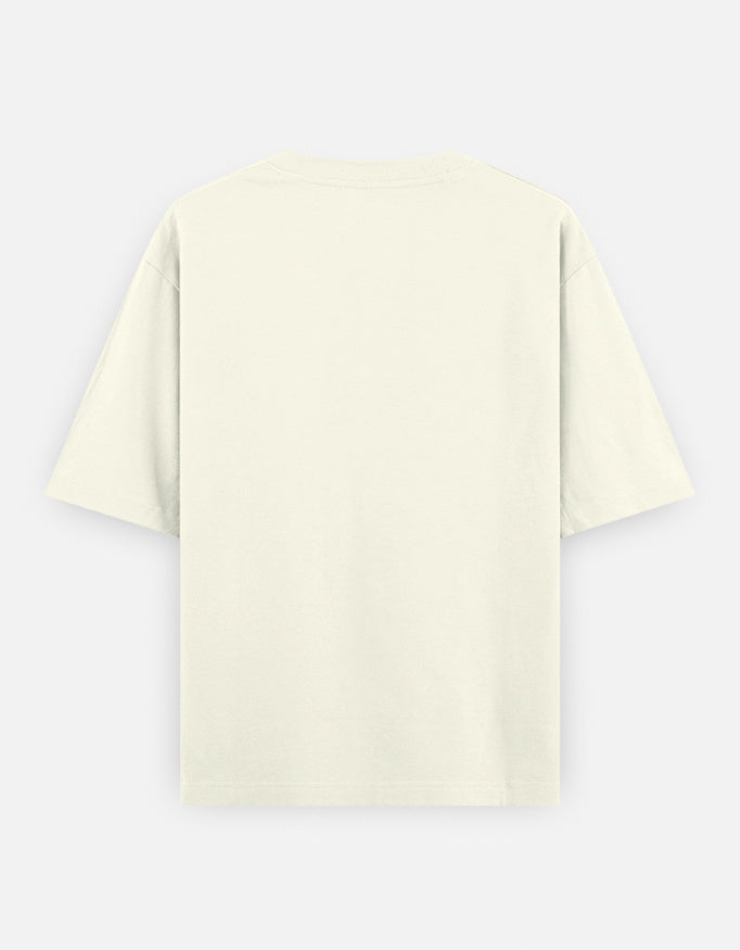 Back view of LYVIT ORIGINALS unisex oversized classic T-shirt in a relaxed fit, showcasing the simple, clean design and soft fabric.