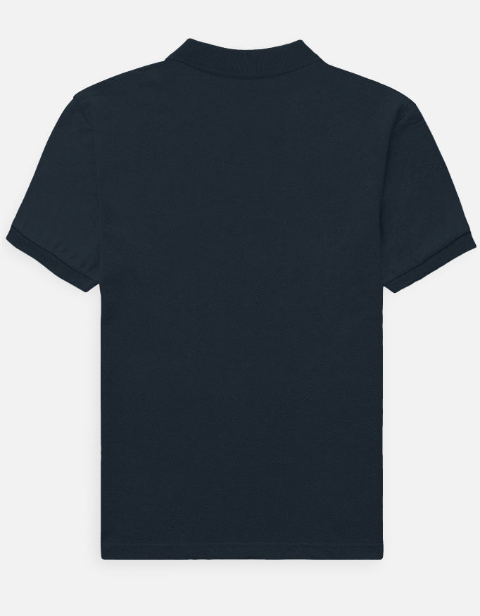 Back view of men's LYVIT ORIGINALS polo shirt in classic style, showing the collar and fit from behind.