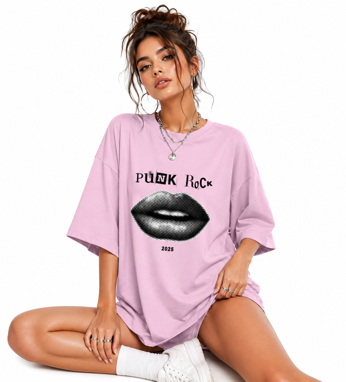 Unisex Terry Oversized Tee by LYVIT ORIGINALS, showing a relaxed fit, soft terry fabric, and casual streetwear style.