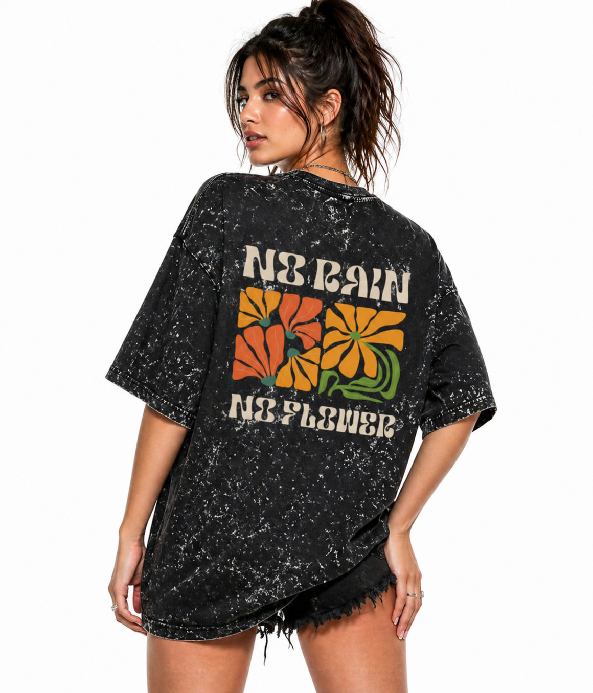 Unisex acid washed oversized LYVIT ORIGINALS T-shirt with a relaxed fit and faded, vintage-style design.