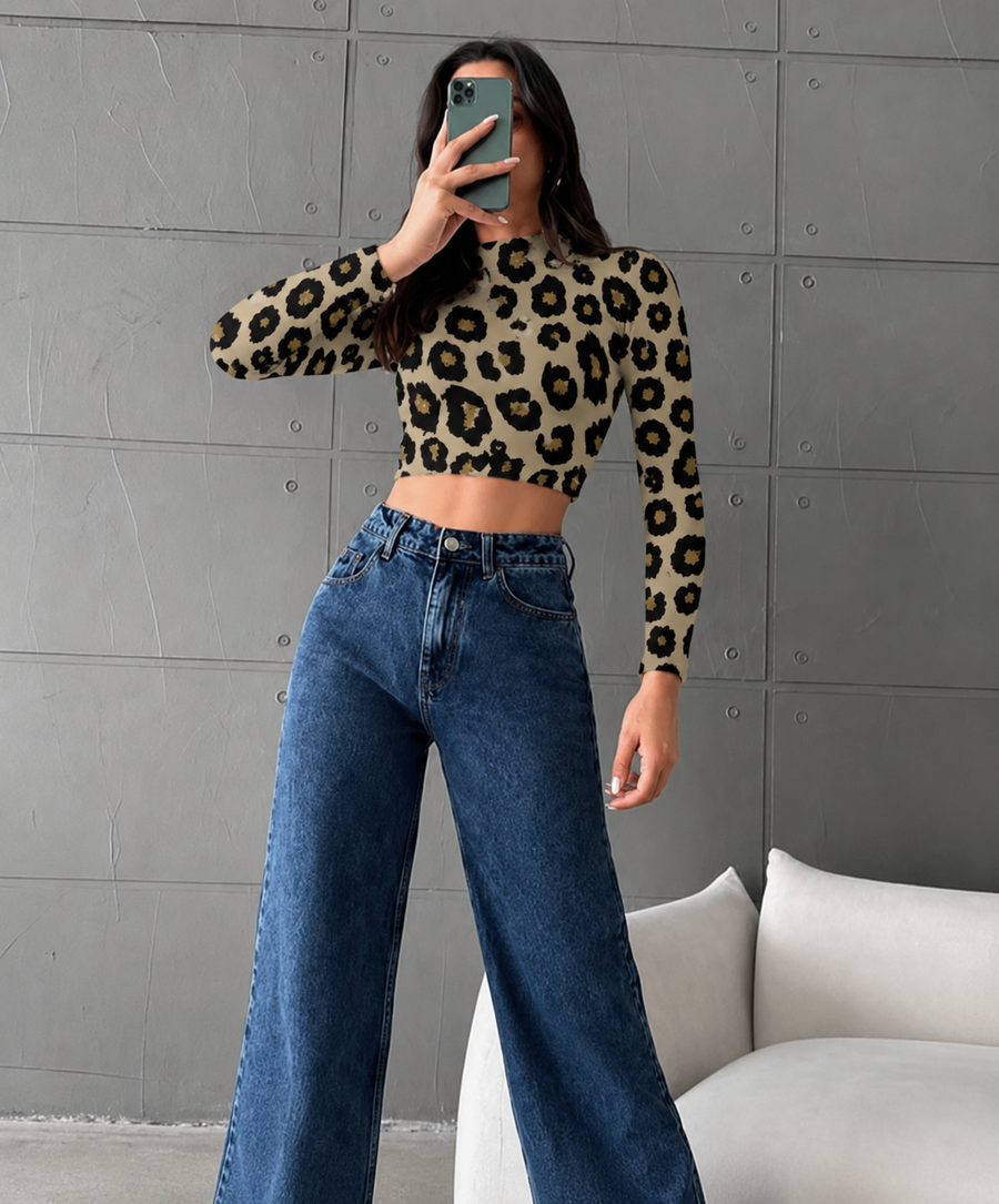 AOP Full Sleeve Crop top