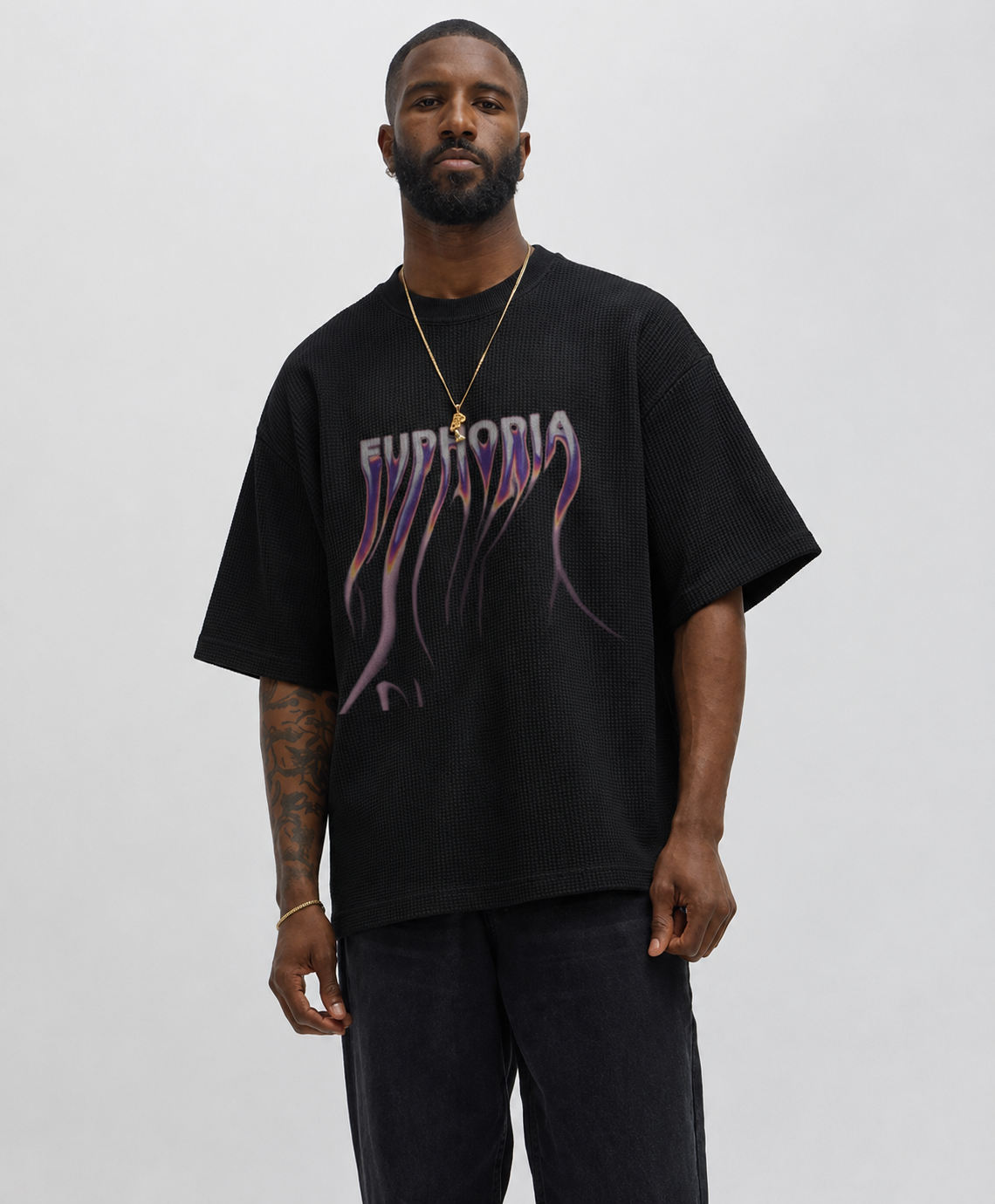 WAFFLE BOXY FIT TEE