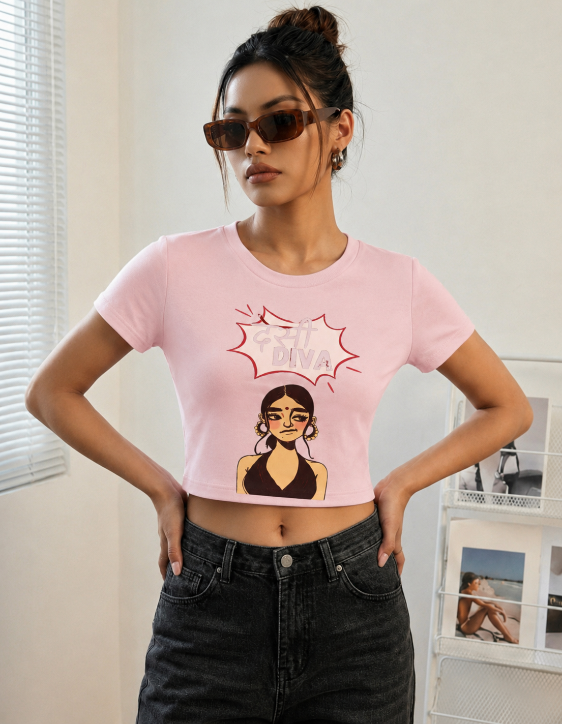 Lyvit Originals crop top displayed on a hanger, featuring a fitted style and stylish neckline, perfect for casual and trendy outfits.