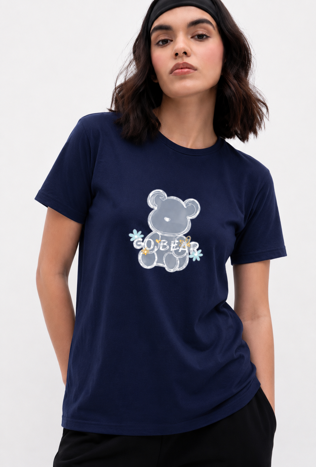 Women's classic T-shirt by LYVIT ORIGINALS featuring a relaxed fit and soft cotton fabric, displayed flat on a neutral background.