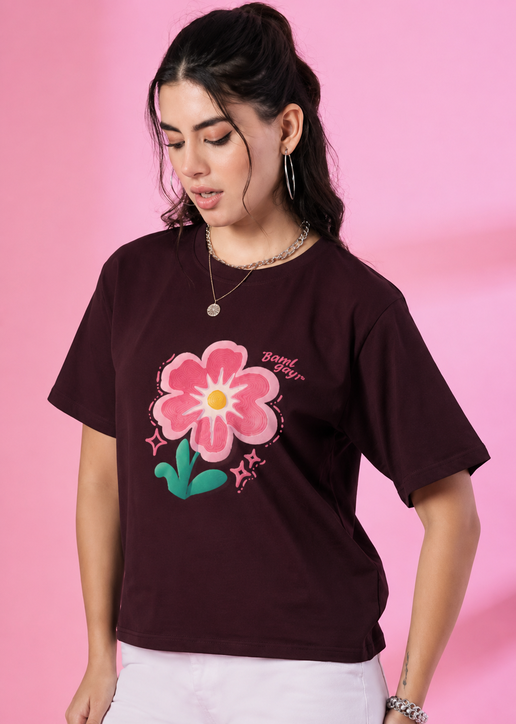 Women's classic T-shirt by LYVIT ORIGINALS, soft cotton fabric with a simple crew neck and short sleeves, displayed flat.