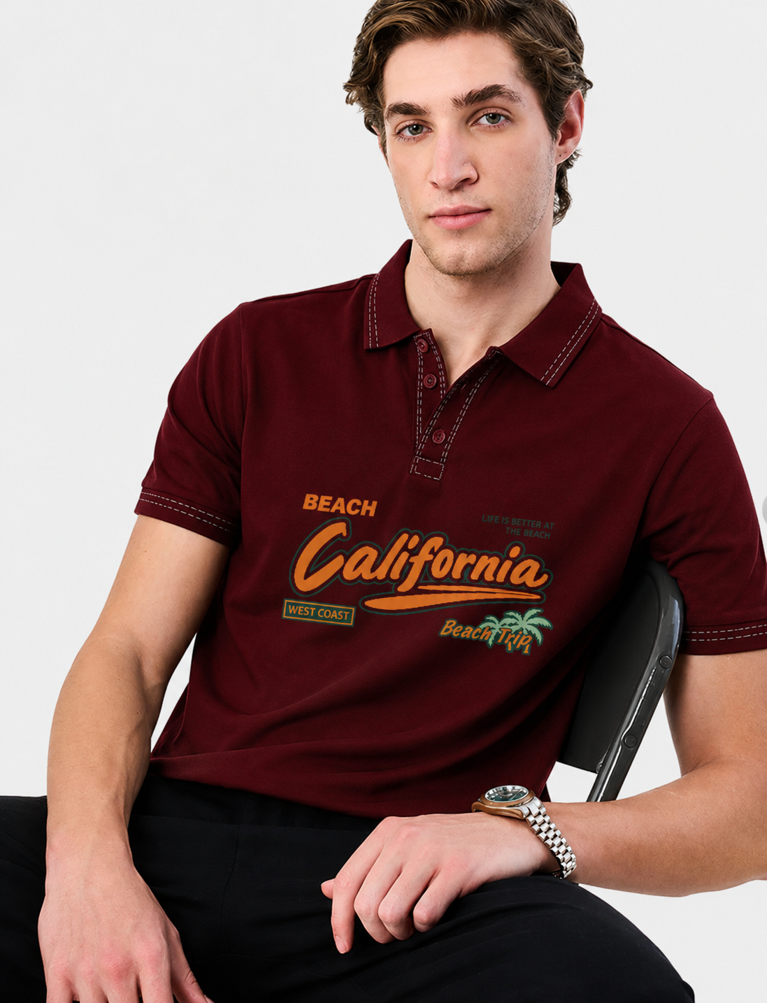 Men's polo T-shirt by LYVIT ORIGINALS, featuring a classic fit, collar, and short sleeves in a casual, versatile style.