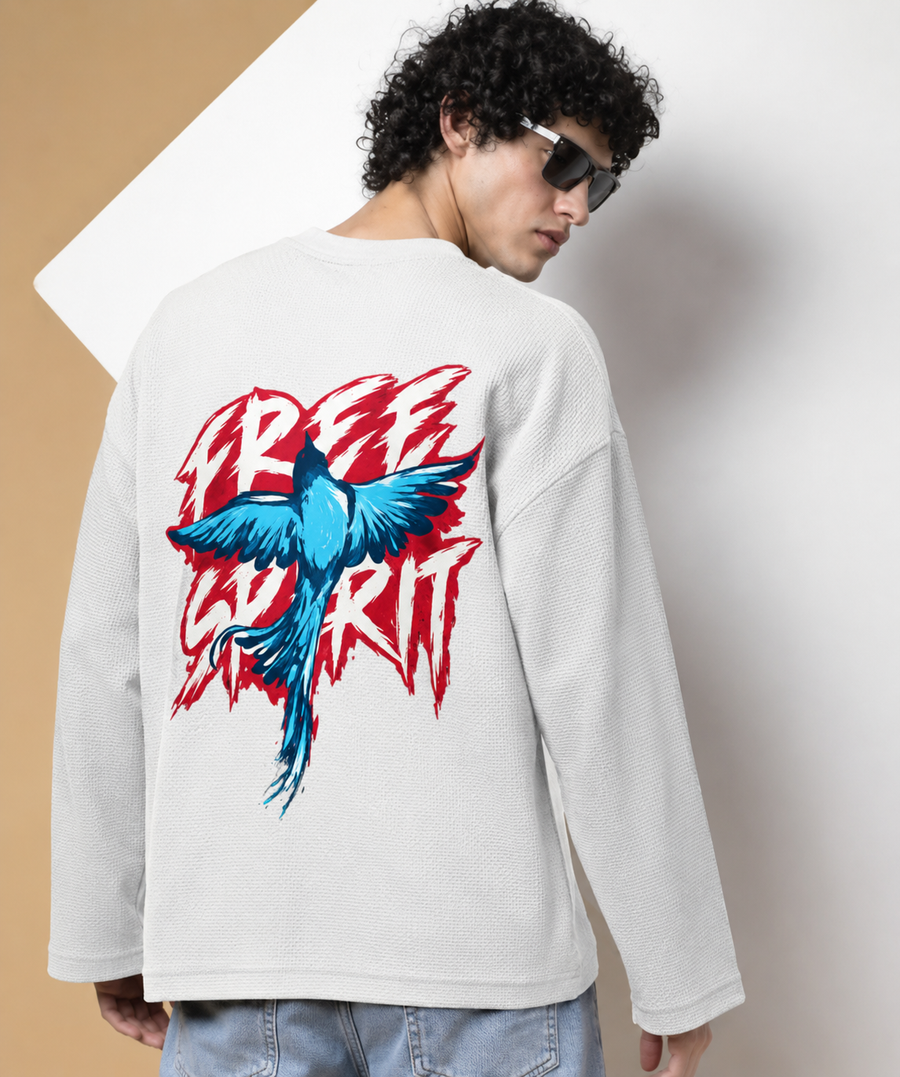 WAFFLE KNIT OVERSIZED SLEEVE