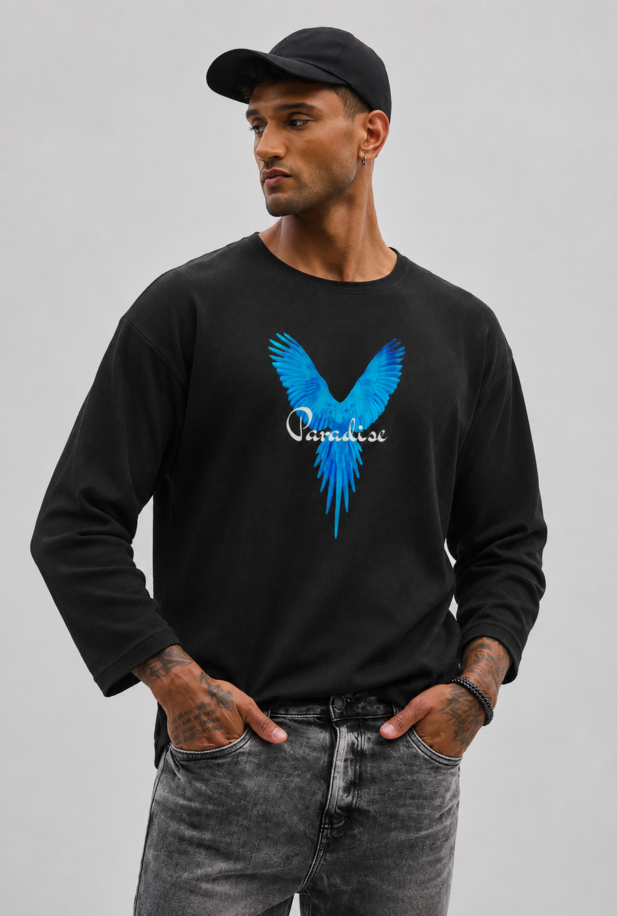 WAFFLE KNIT OVERSIZED FULL SLEEVE
