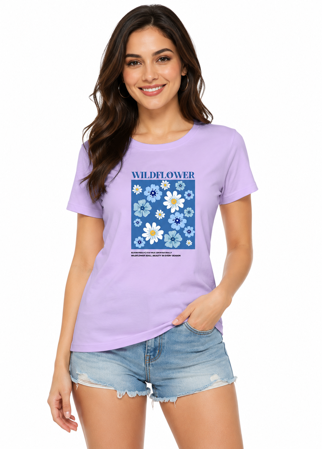 Women’s classic LYVIT ORIGINALS T-shirt featuring a simple crew neck and short sleeves, soft cotton fabric, and a relaxed fit.