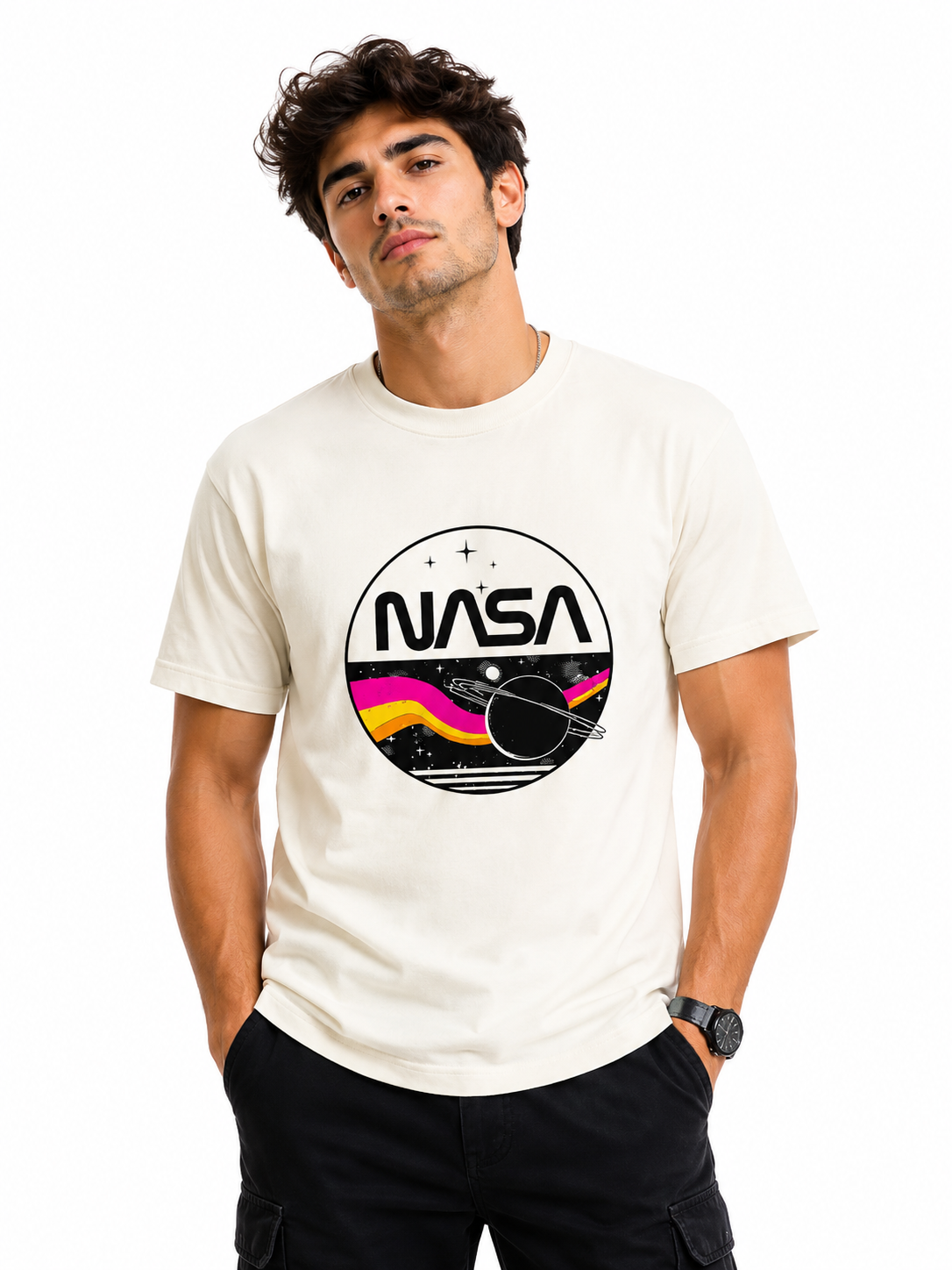 Unisex classic crew T-shirt by LYVIT ORIGINALS, showing a plain white cotton T-shirt on a neutral background.