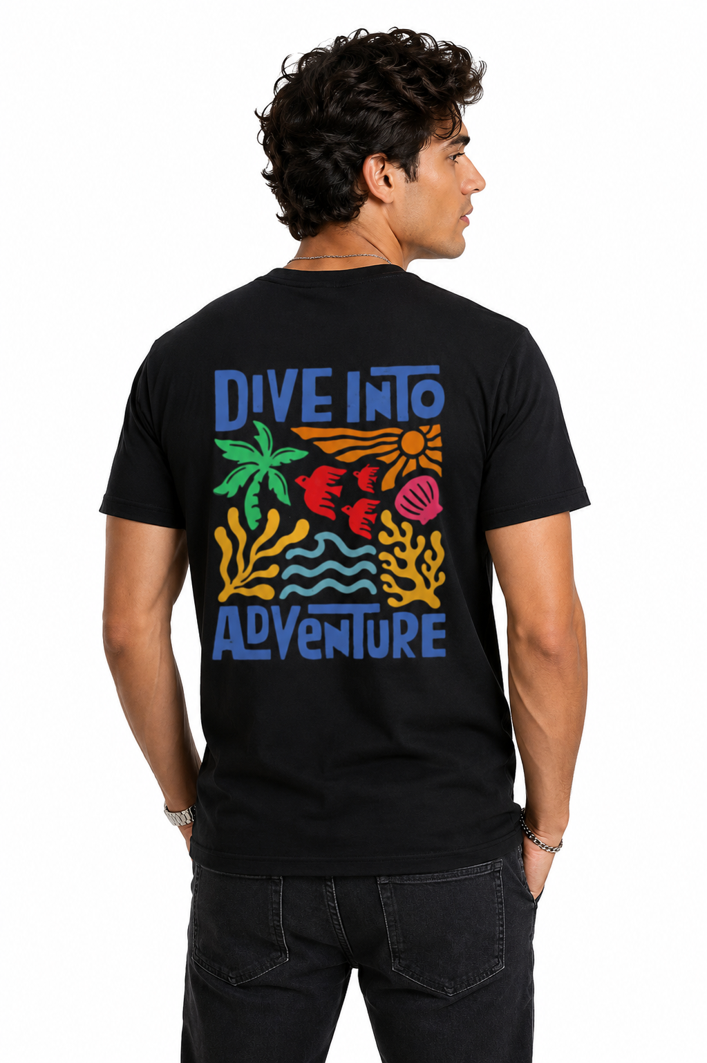 Unisex classic crew T-shirt by LYVIT ORIGINALS, white cotton shirt with a round neckline and short sleeves.