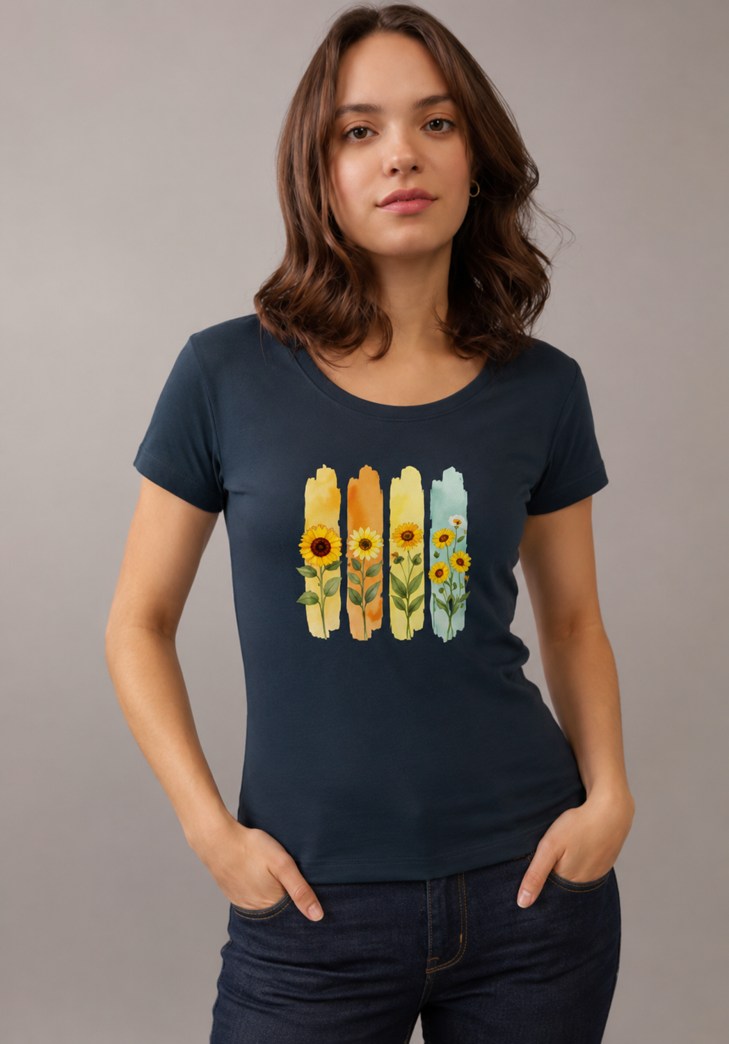 Women's classic T-shirt by LYVIT ORIGINALS, featuring a simple round neckline and soft cotton fabric in a casual style.