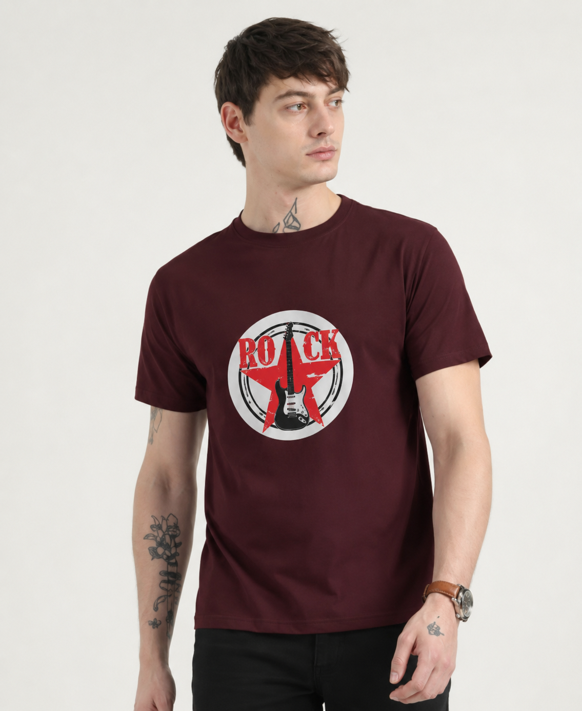 Unisex classic crew neck T-shirt by LYVIT ORIGINALS, plain white cotton shirt displayed on a hanger.