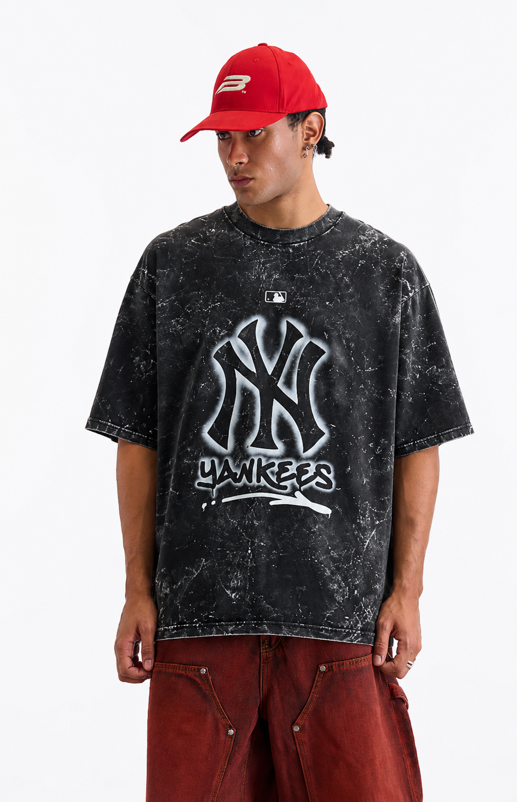 Unisex acid washed oversized T-shirt from LYVIT ORIGINALS featuring a relaxed fit and vintage-inspired style.