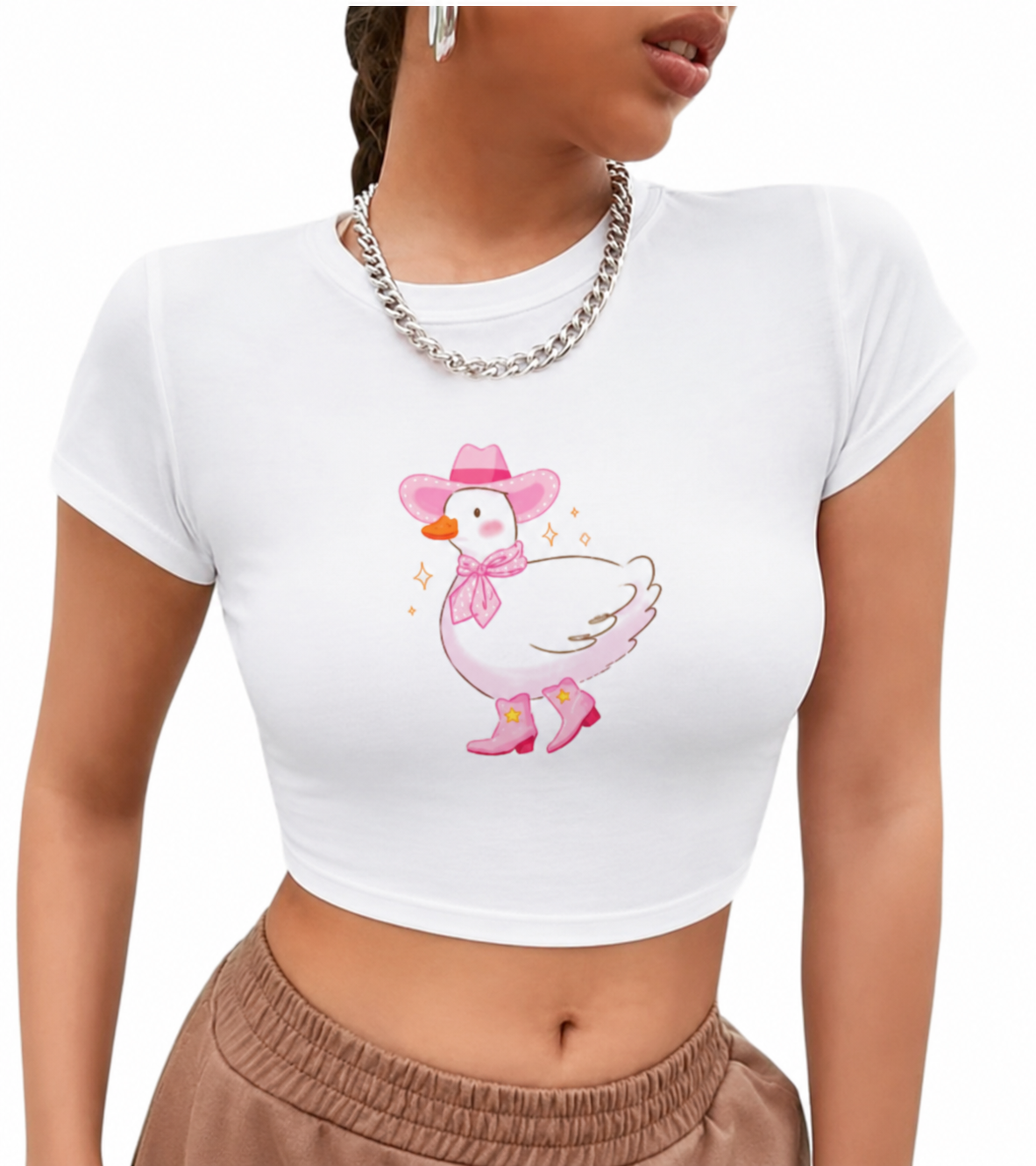 LYVIT ORIGINALS crop top in soft fabric, featuring a fitted design with short sleeves and a stylish neckline.