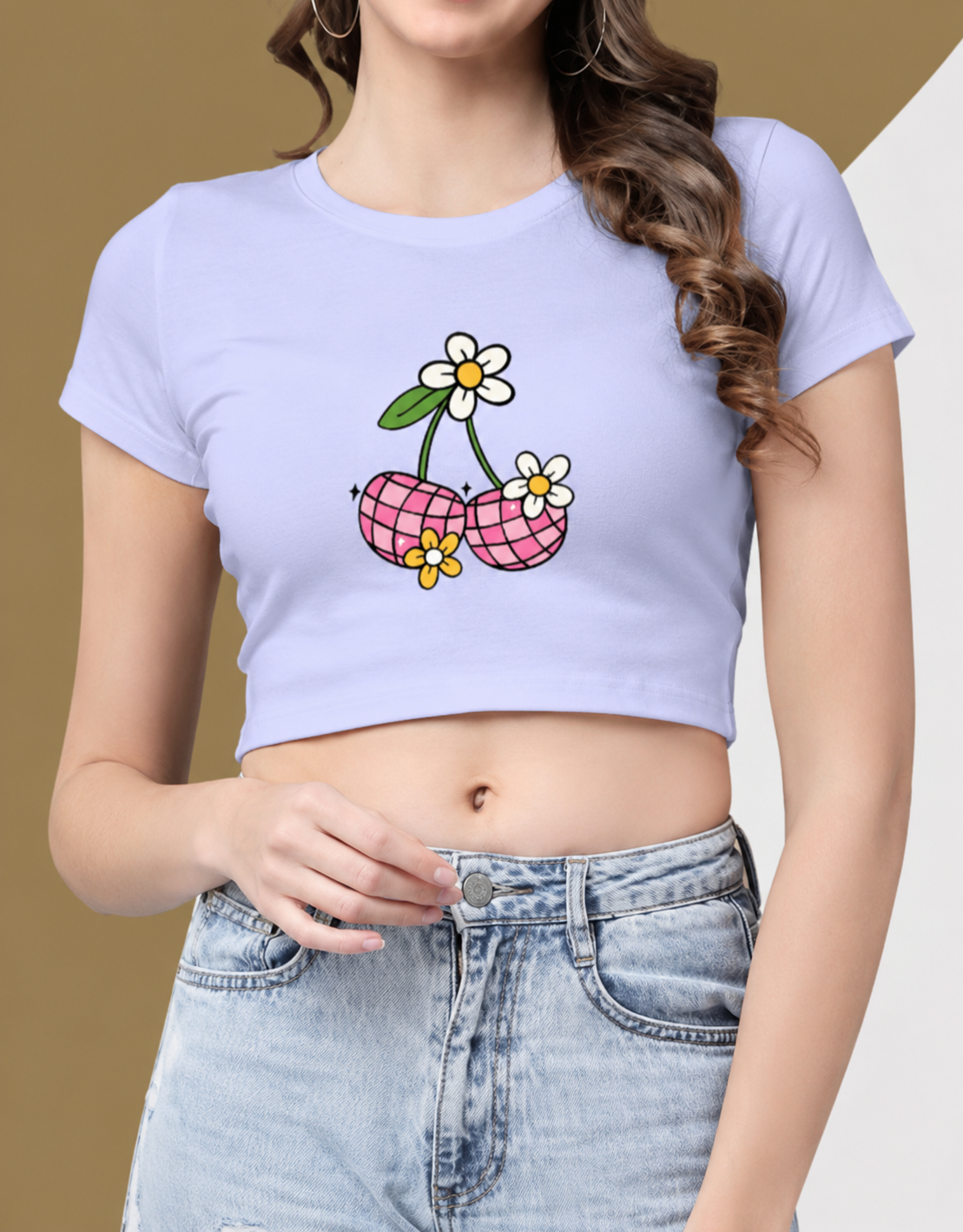 Black LYVIT ORIGINALS crop top with fitted design and short sleeves, displayed on a mannequin.