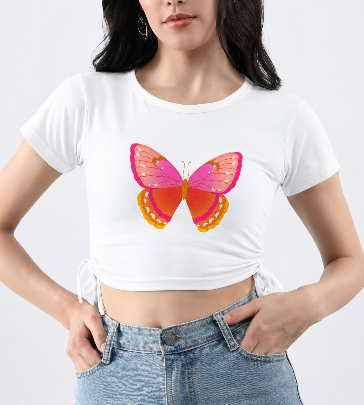 LYVIT ORIGINALS crop top featuring a fitted design and stylish neckline, shown in a neutral color on a plain background.
