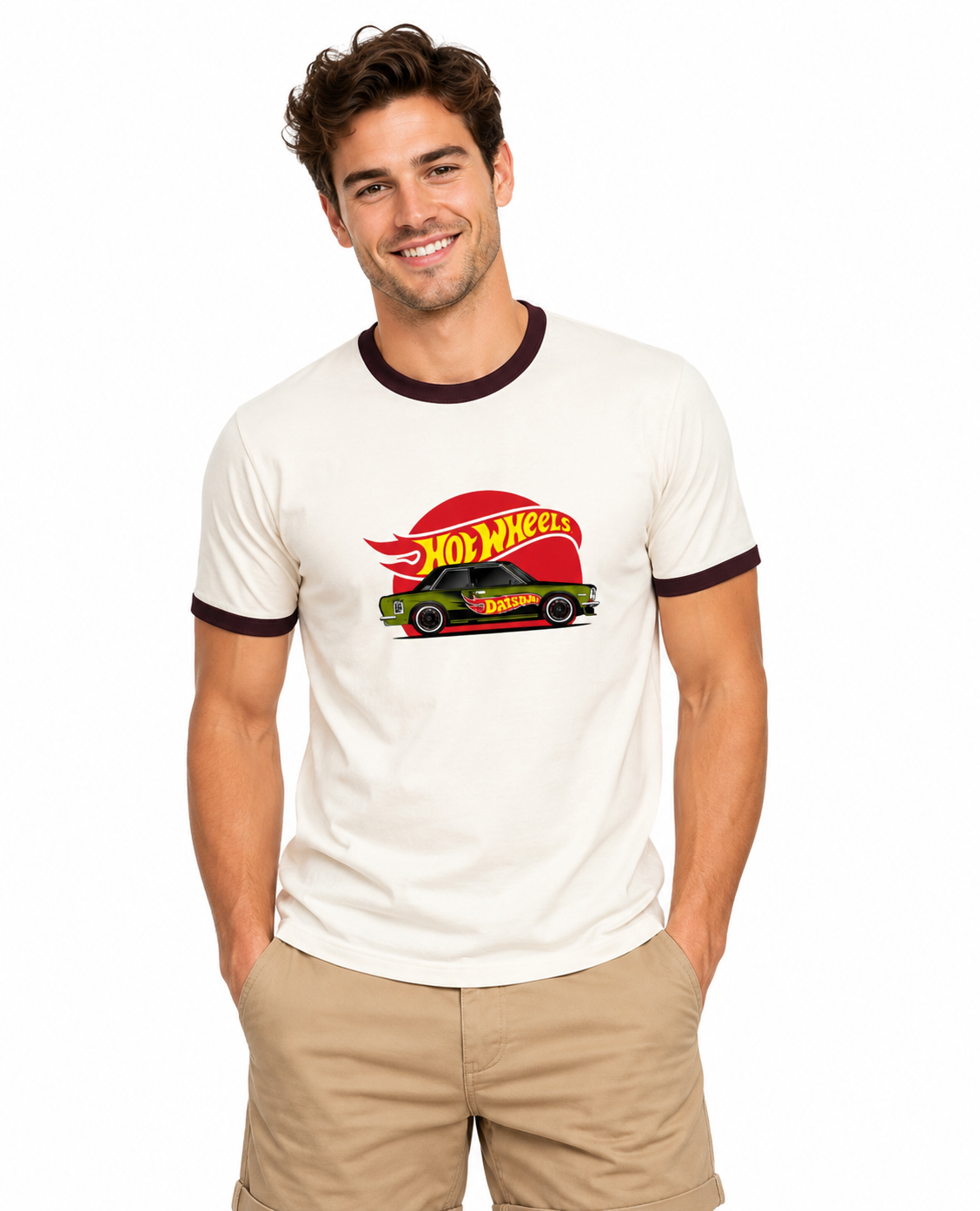 Unisex ringer T-shirt by LYVIT ORIGINALS with contrasting collar and sleeves, casual style, shown on a plain background.