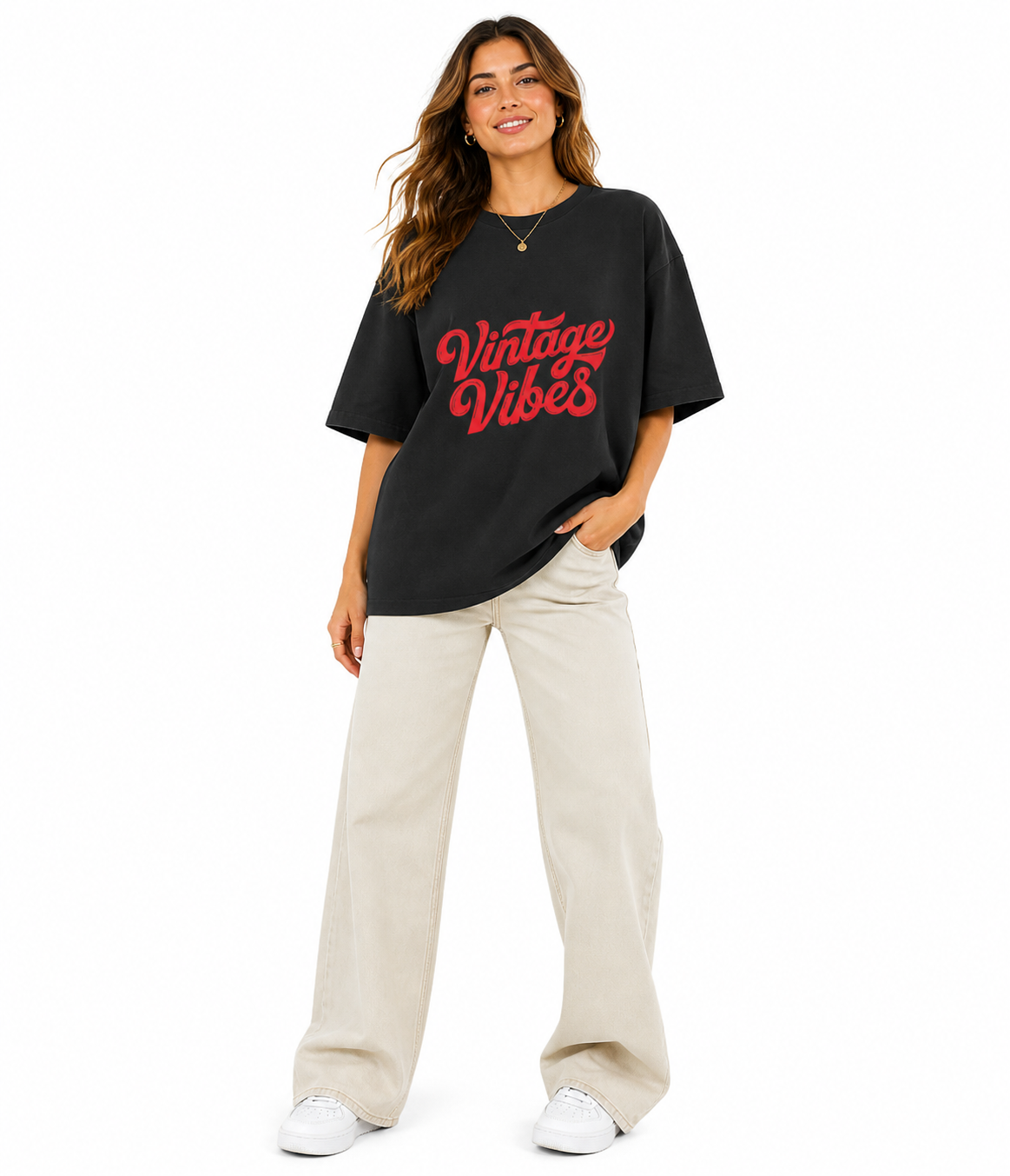 Unisex oversized LYVIT ORIGINALS standard T-shirt in a relaxed fit, shown in a neutral color on a plain background.