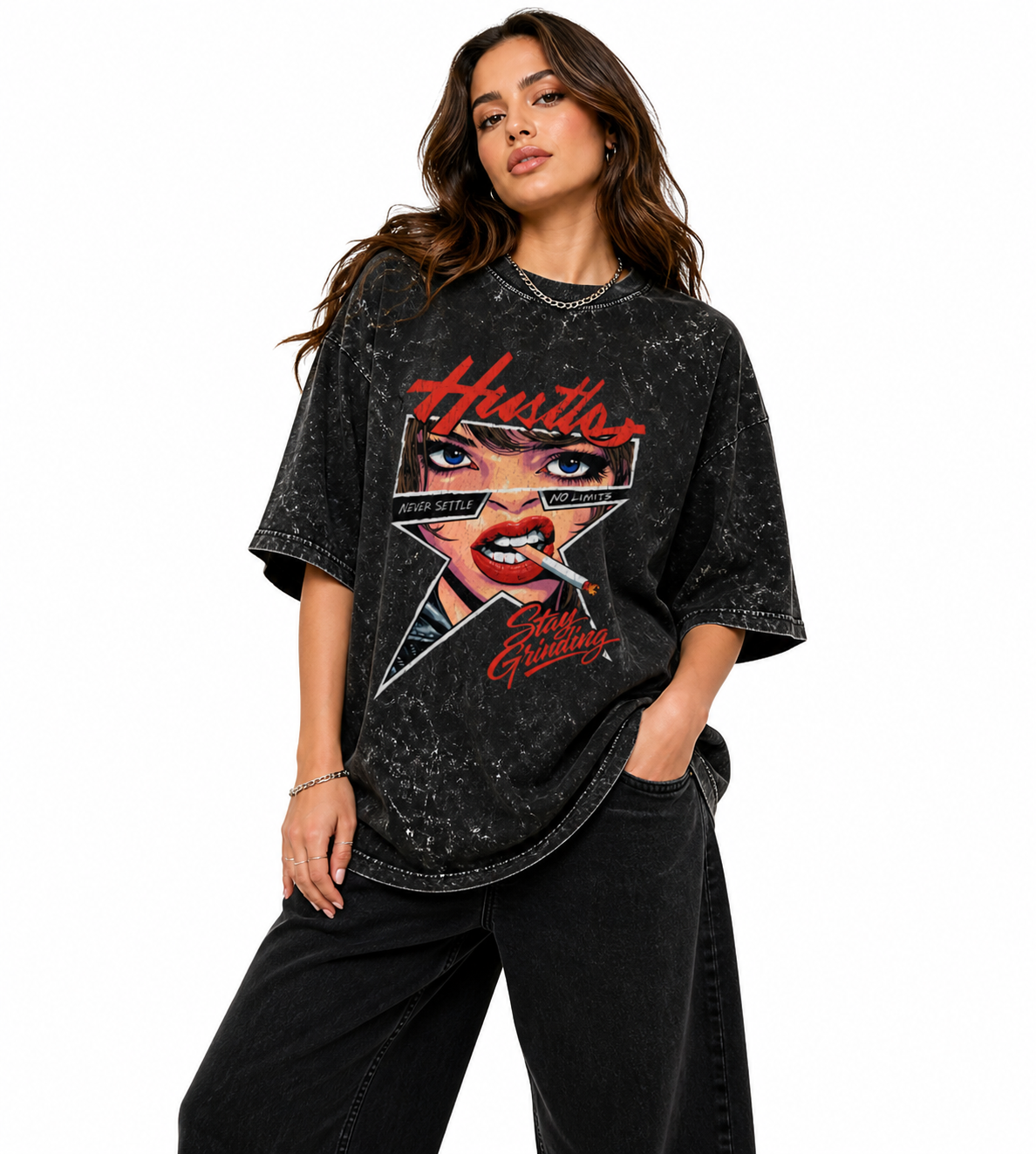 Unisex acid washed oversized T-shirt by LYVIT ORIGINALS with a relaxed fit and vintage-inspired style.