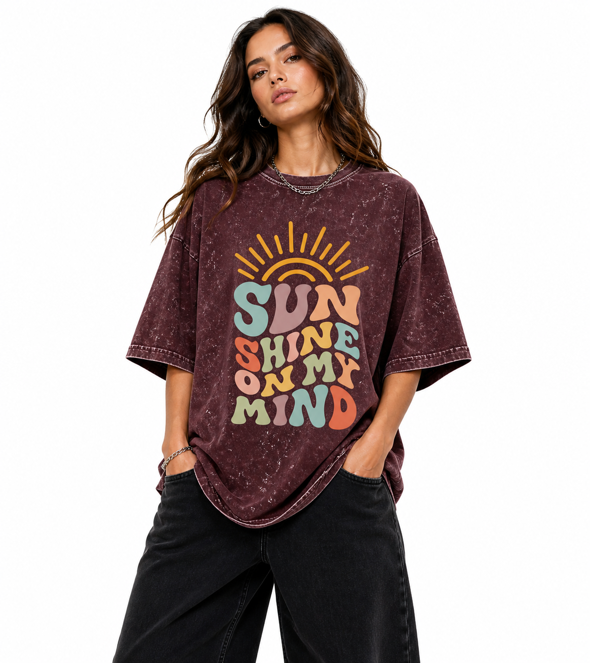 Unisex acid washed oversized T-shirt by LYVIT ORIGINALS, featuring a relaxed fit and vintage-inspired style.